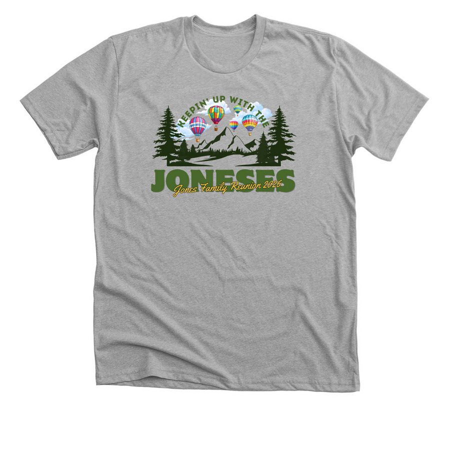 Jones Family Reunion Shirt!, a Athletic Heather Premium Unisex Tee