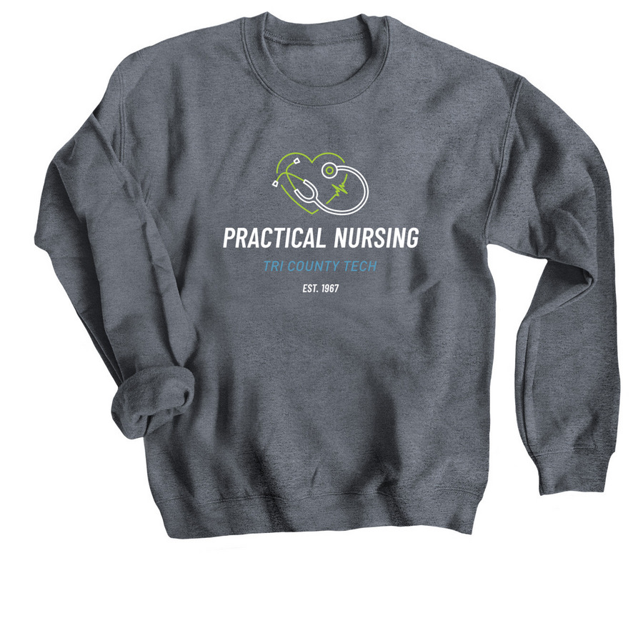 TCT Practical Nursing, a Dark Heather Crewneck Sweatshirt