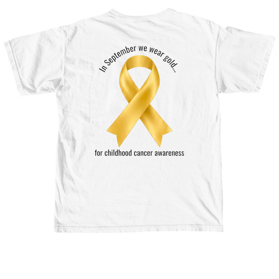 St. Michael's Angels: Go Gold!, a White Comfort Colors Unisex Tee (back-view)