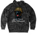 Wild with USMC kevlar, a Black Camo Heavyweight Camo Pullover Hoodie (back-view)