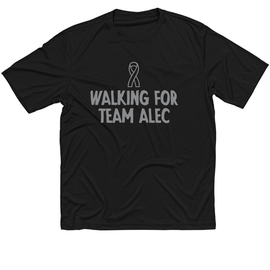 Walking for Team Alec, a Black Classic Performance Tee