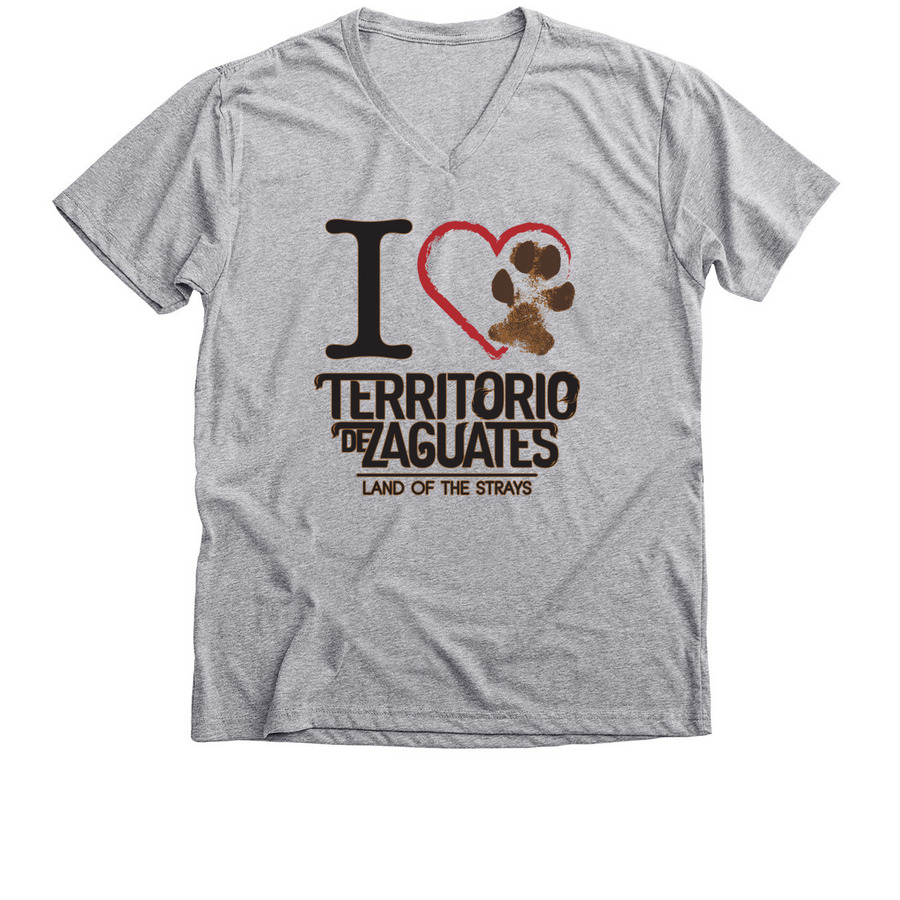 I Love&nbsp;Territorio de Zaguates, a Athletic Heather Premium V-Neck Tee