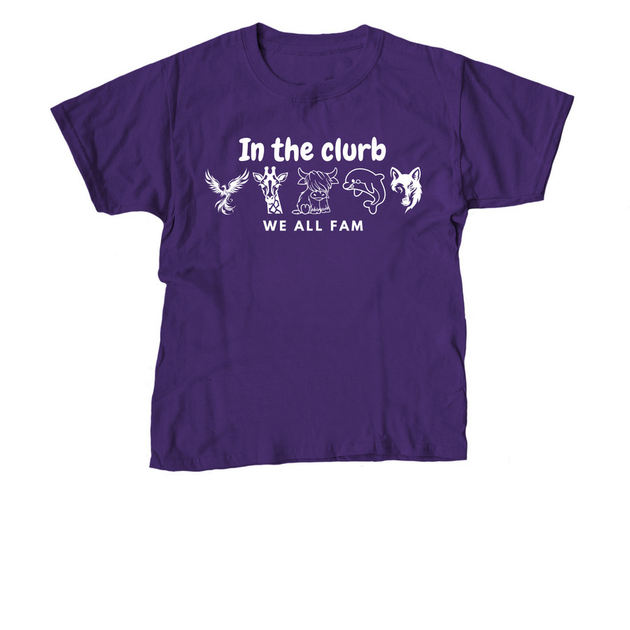 In The Clurb, We All Fam - House Pride, a Purple Youth Unisex Tee