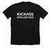 KICKASS Speller Dad T-Shirt, a Solid Black Blend Premium Unisex Tee (back-view)