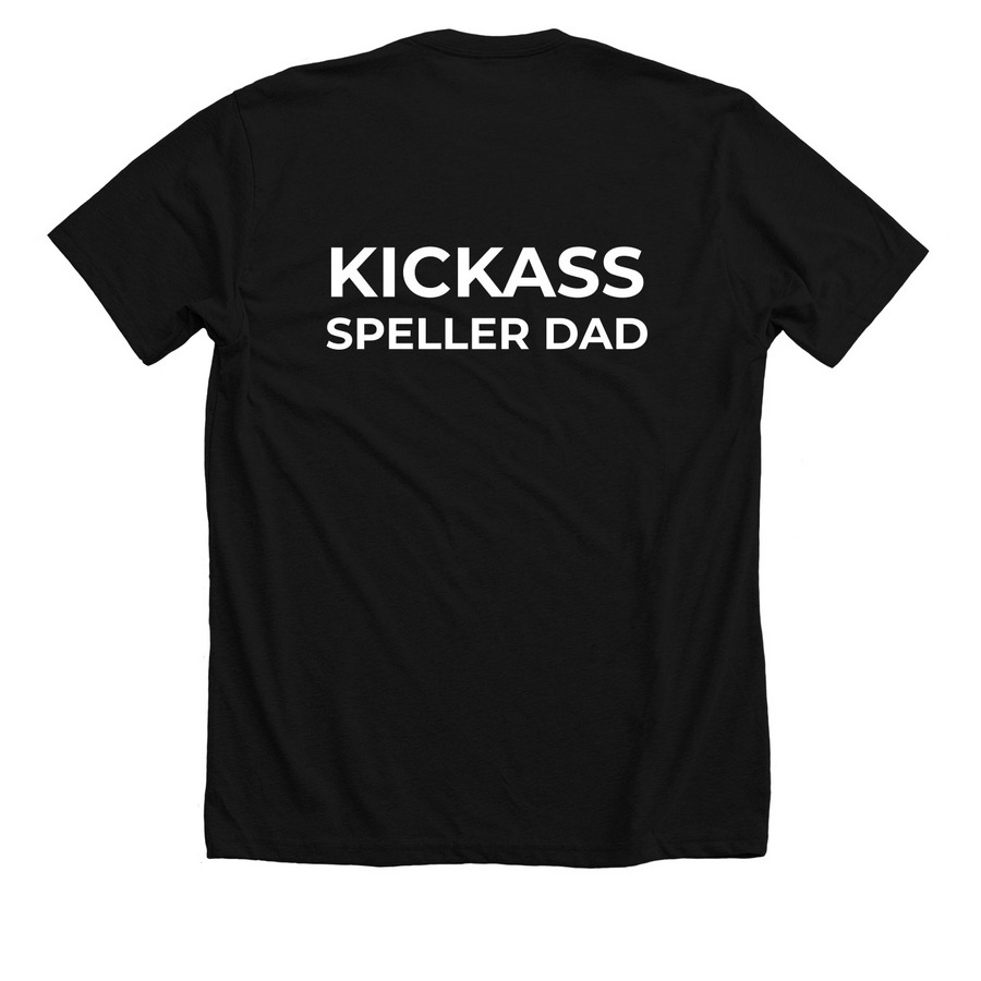 KICKASS Speller Dad T-Shirt, a Solid Black Blend Premium Unisex Tee (back-view)
