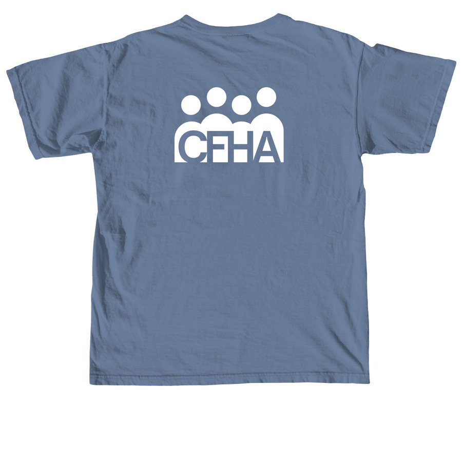 "Whole Person, Whole Team", a Blue Jean Comfort Colors Unisex Tee (back-view)