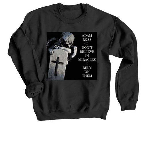 1st album cover, a Black Crewneck Sweatshirt