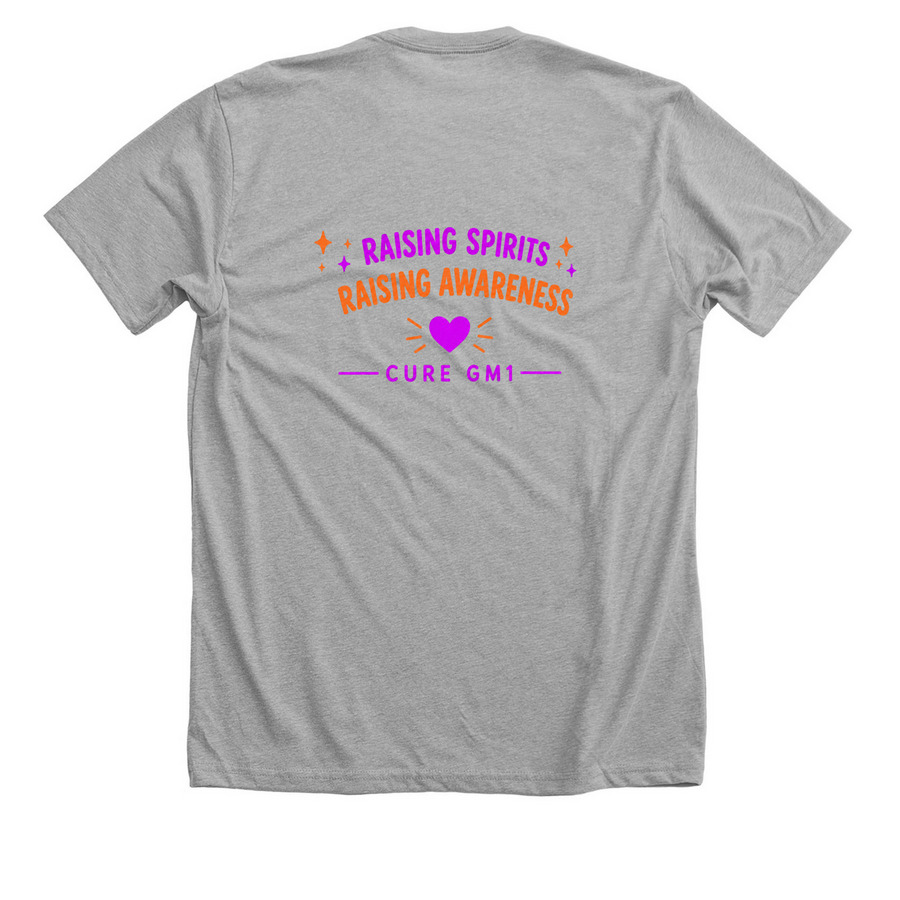 Cure GM1 Ghost for Halloween, a Athletic Heather Premium Unisex Tee (back-view)