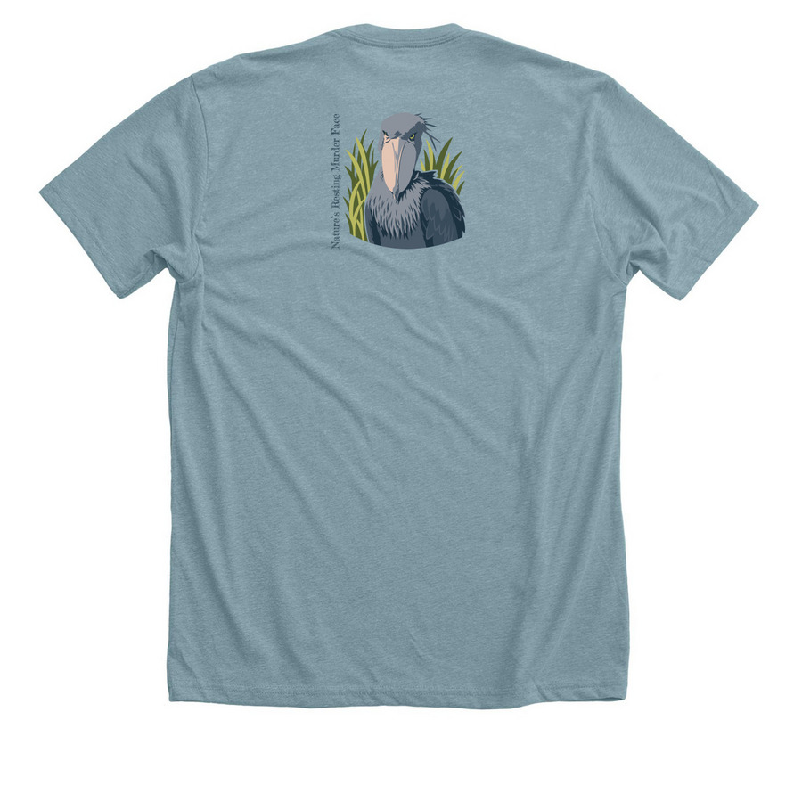 Nature's Resting Murder Face, a Heather Blue Lagoon Premium Unisex Tee (back-view)