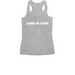 Love is Love - white logo, a Athletic Heather Women's Racerback (back-view)