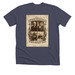 The White Pole Road, Iowa's Outlaw Trail, a Heather Midnight Navy Premium Unisex Tee
