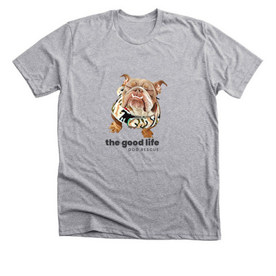 Help More Dogs Find the Good Life!, a Athletic Heather Premium Unisex Tee