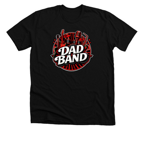 Dad Band Tee Shirt, a Solid Black Blend Premium Unisex Tee
