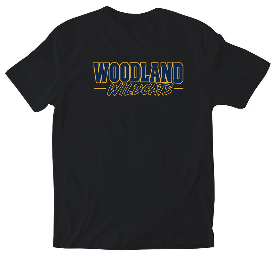 Woodland Elementary School- Block Lettering, a Black Softstyle Cotton Tee