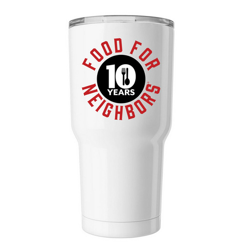 10 Year Anniversary 30 oz Tumbler, a White Insulated Tumbler