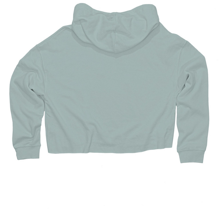 Women's Lightweight Cropped Hoodie, a Sage Women?s Lightweight Cropped Hoodie (back-view)