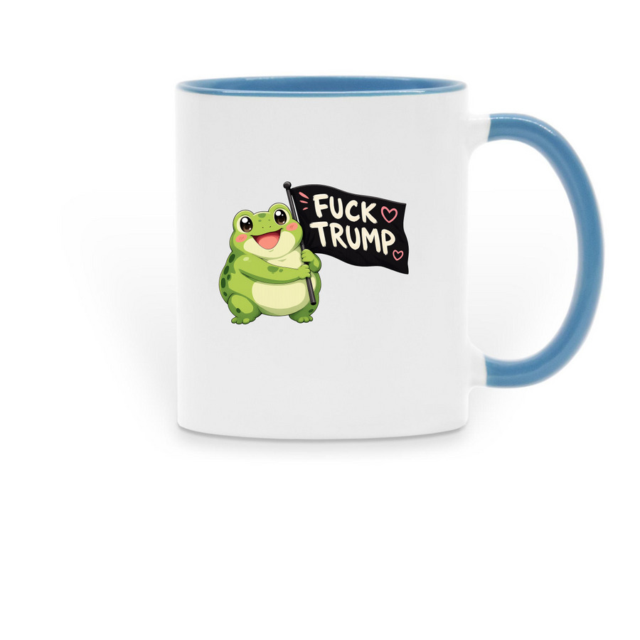 Stand up Stand out, a Light Blue Two-Tone Ceramic Mug
