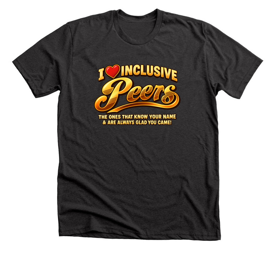 Inclusive Peers, a Dark Grey Heather Premium Unisex Tee