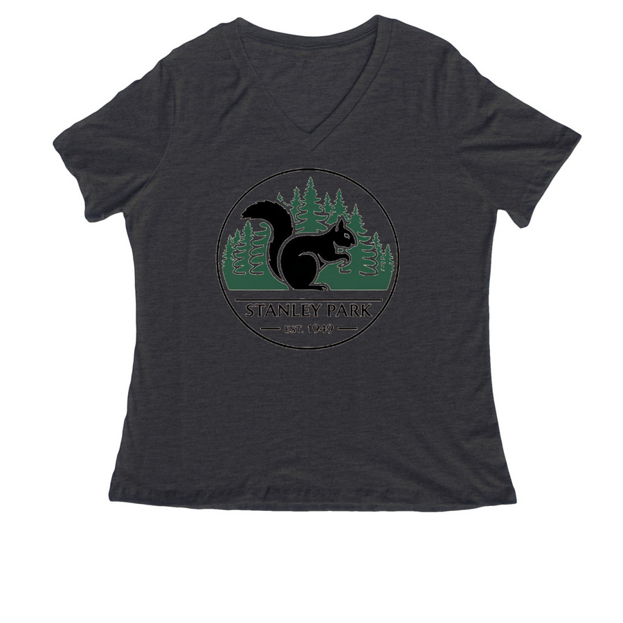 Stanley Park, a Dark Grey Heather Women's Relaxed V-Neck Tee