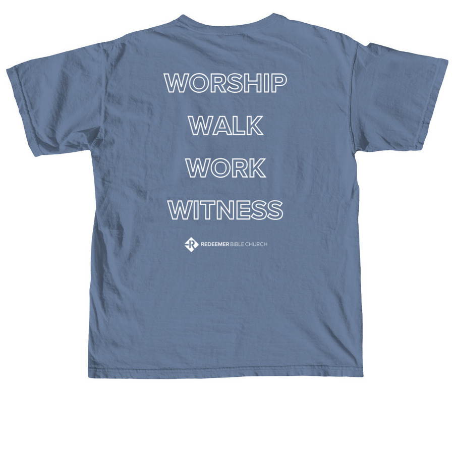 4W Life Apparel, a Blue Jean Comfort Colors Unisex Tee (back-view)