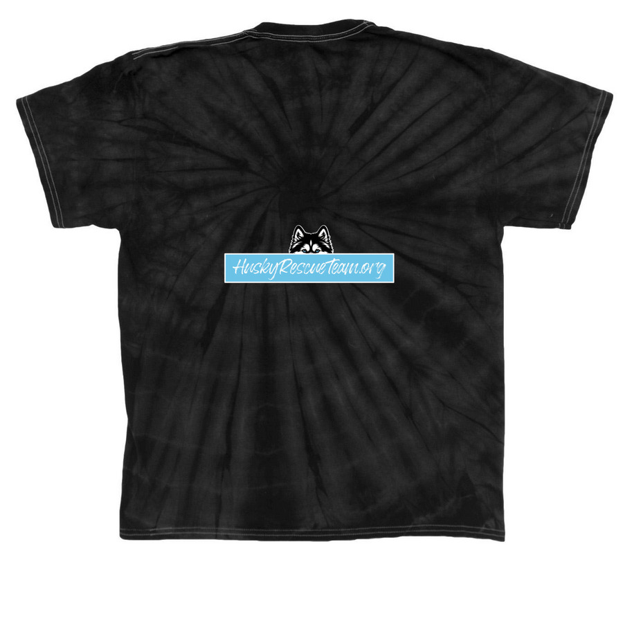 Sibe Loading, a Black Classic Tie Dye Tee (back-view)