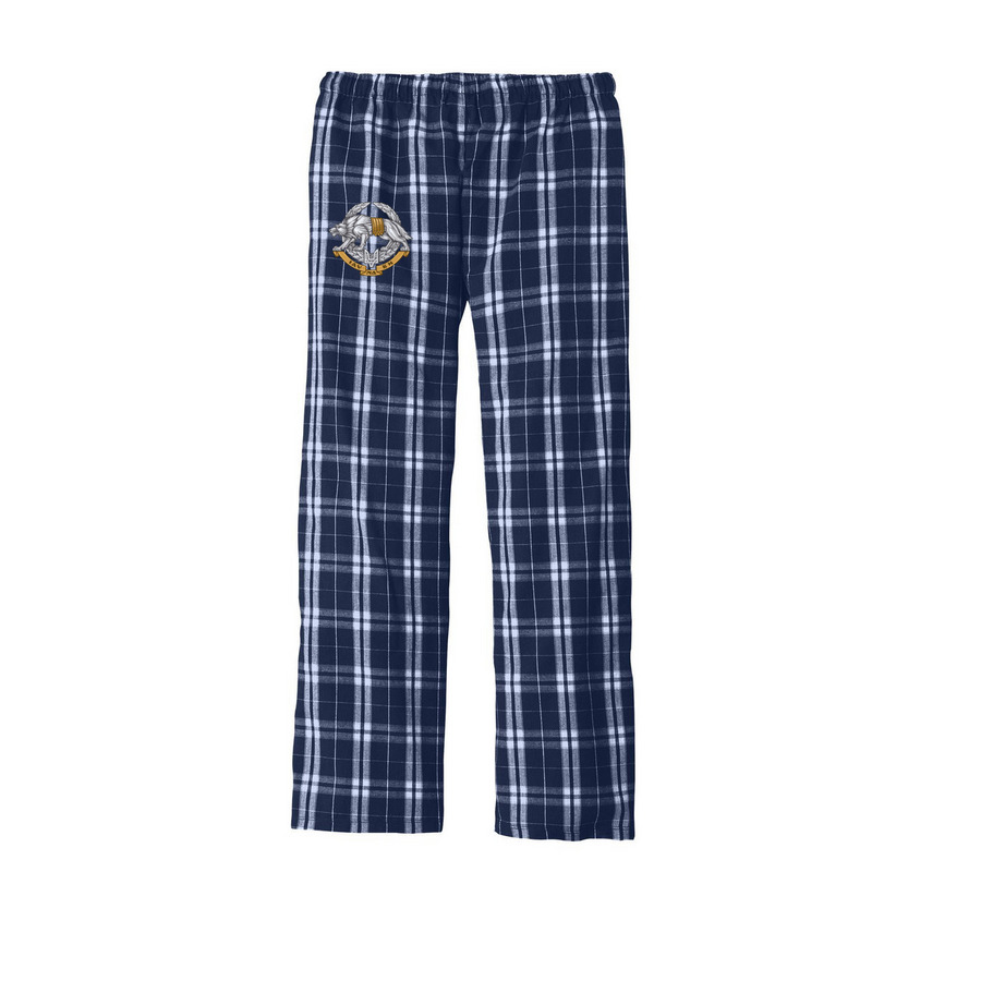 73rd Naval Spec Ops / SOF Joggers & Jammies, a True Navy Flannel Pajama Pant (back-view)