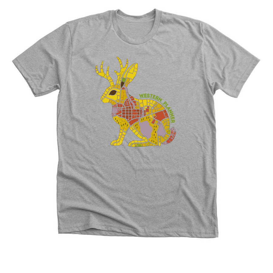 Jackalope Map, a Athletic Heather Premium Unisex Tee