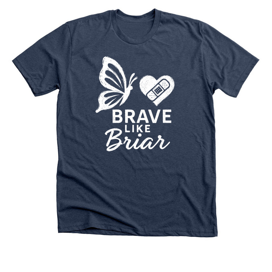 Brave like Briar, a Heather Navy Premium Unisex Tee