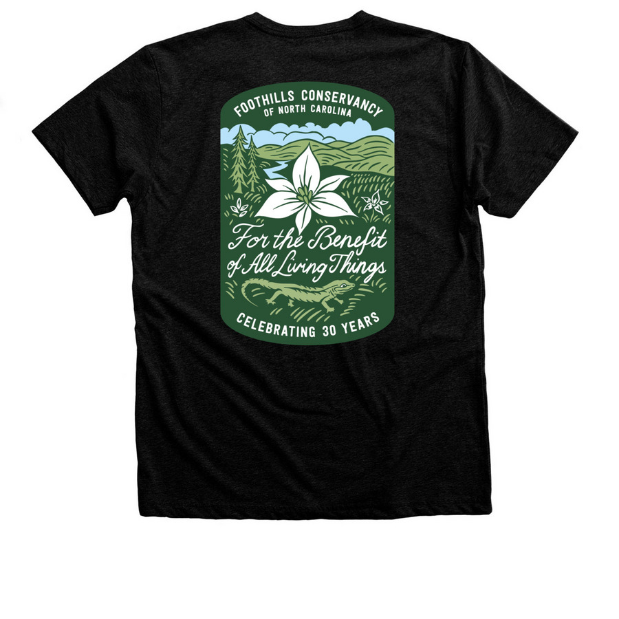 For the Benefit of All Living Things - Tee, a Black Heather Premium Unisex Tee (back-view)
