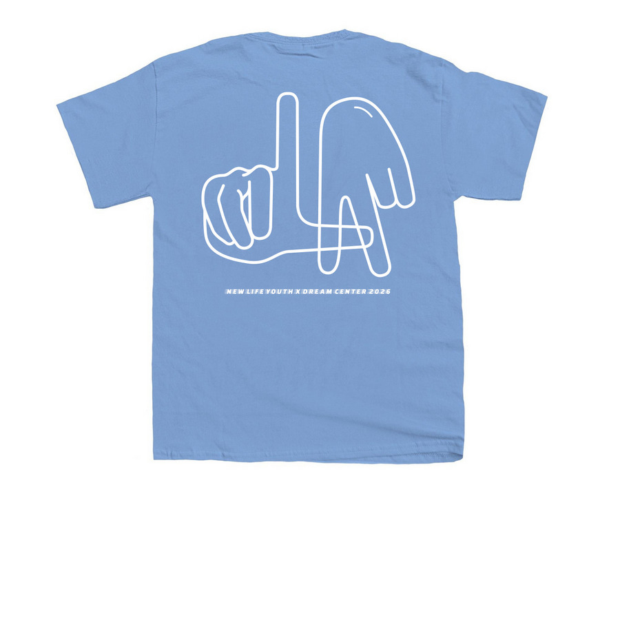 Dream Center Youth Mission Fundraiser, a Carolina Blue Youth Unisex Tee (back-view)