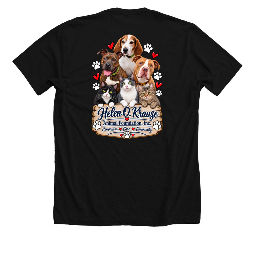 HOKAFI GEAR - T-Shirts - Two Sided Logo, a Solid Black Blend Premium Unisex Tee (back-view)