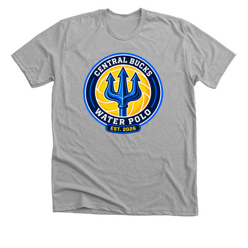 Central Bucks Water Polo Club, a Athletic Heather Premium Unisex Tee