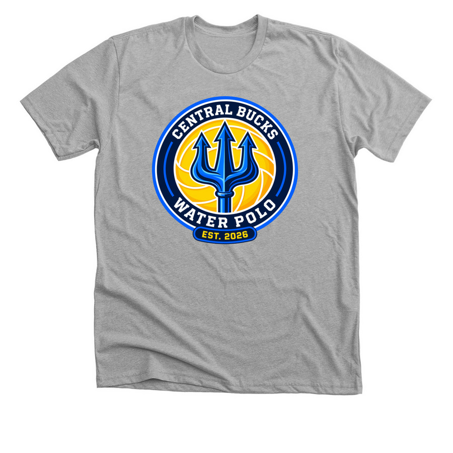 Central Bucks Water Polo Club, a Athletic Heather Premium Unisex Tee