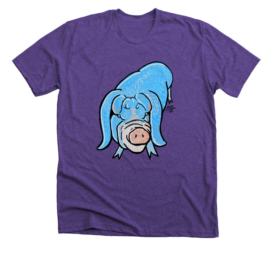 Ping the pig, a Heather Team Purple Premium Unisex Tee