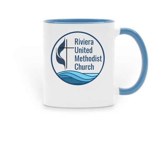 Logo Mug, a Light Blue Two-Tone Ceramic Mug