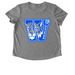 Wildcats Double Design Tops, a Aluminum Grey Allmade Eco Triblend Women?s Scoop Neck Tee (back-view)