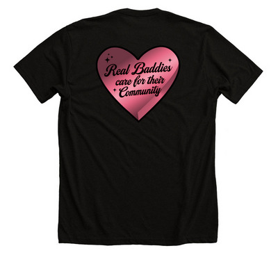Real Baddies Heart Tee - Black, a Solid Black Blend Premium Unisex Tee