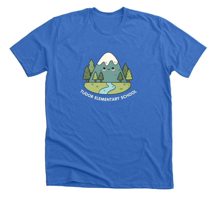 Tudor Happy Mountain, a Heather True Royal Premium Unisex Tee