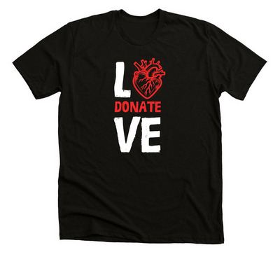 Donate Love, a Solid Black Blend Premium Unisex Tee