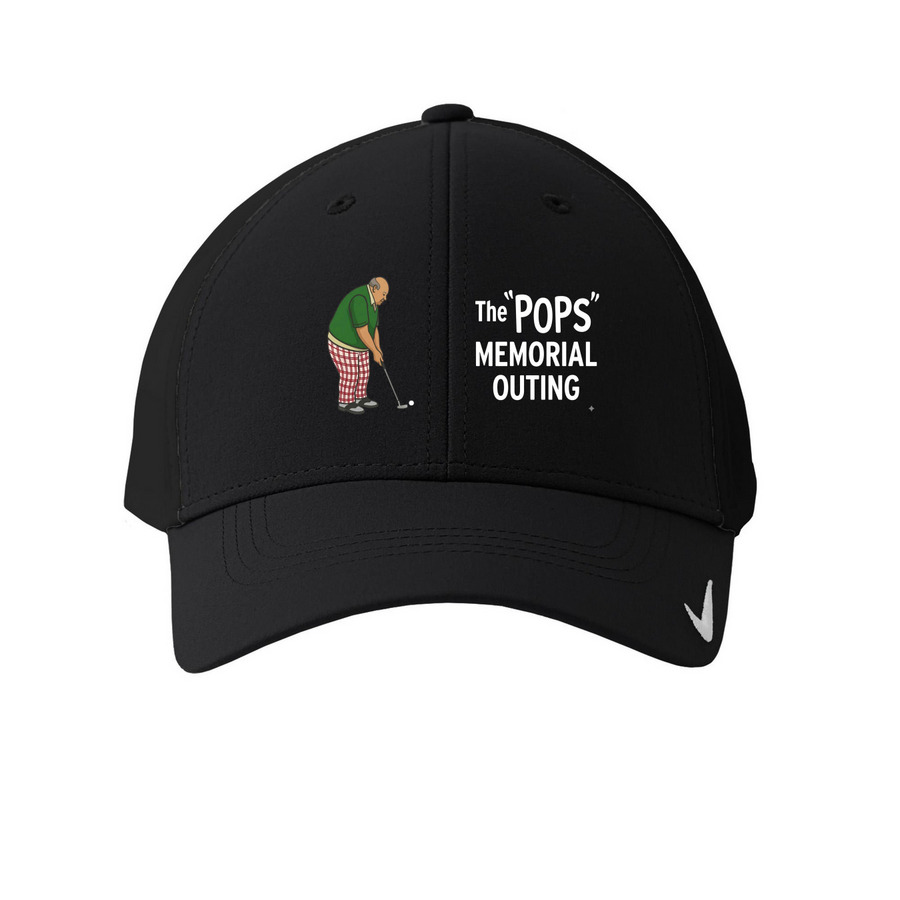 Nike Dri-FIT Hat - White Logo, a Black Printed Nike Dri-FIT Legacy Performance Cap