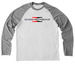 THERE'S A CARNIVORE IN HERE (2-sided print), a Aluminum Grey/ Bright White Allmade Eco Triblend Colorblock Raglan Long Sleeve Tee
