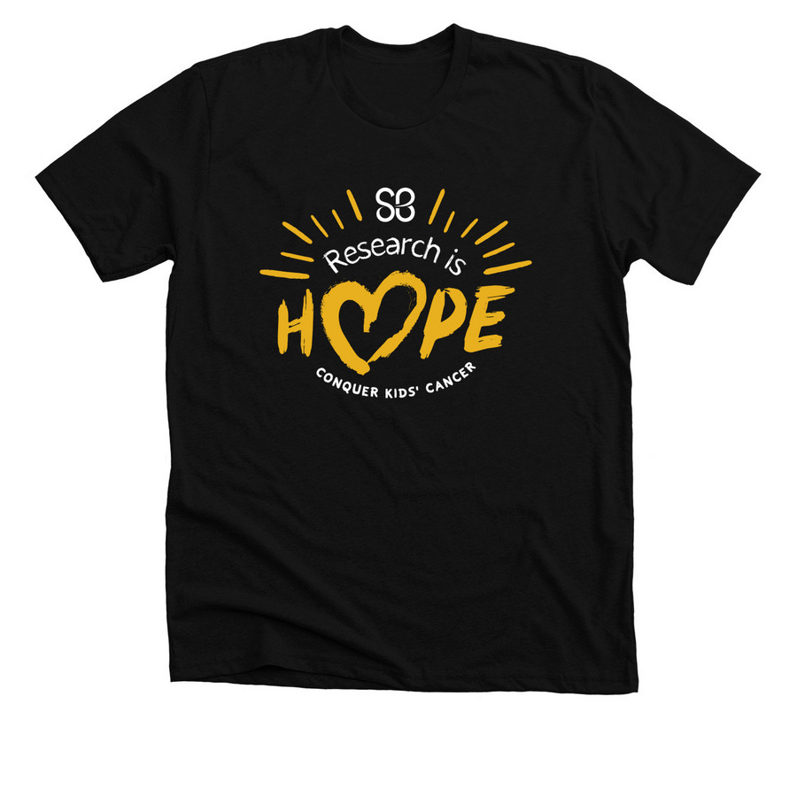 Research is Hope, a Solid Black Blend Premium Unisex Tee