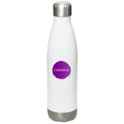 E-Motion Water Bottle, a White Stainless Steel Water Bottle