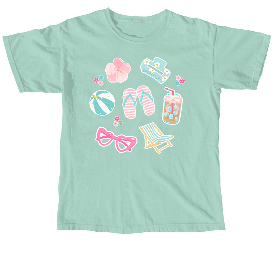 Beach Bum Summer Tee, a Chalky Mint Comfort Colors Unisex Tee