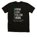 Know. Love. Follow. T-Shirt, a Solid Black Blend Premium Unisex Tee