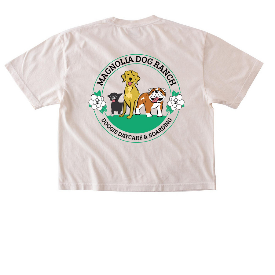 Puppy Patchwork, a Ivory Comfort Colors Boxy Tee (back-view)