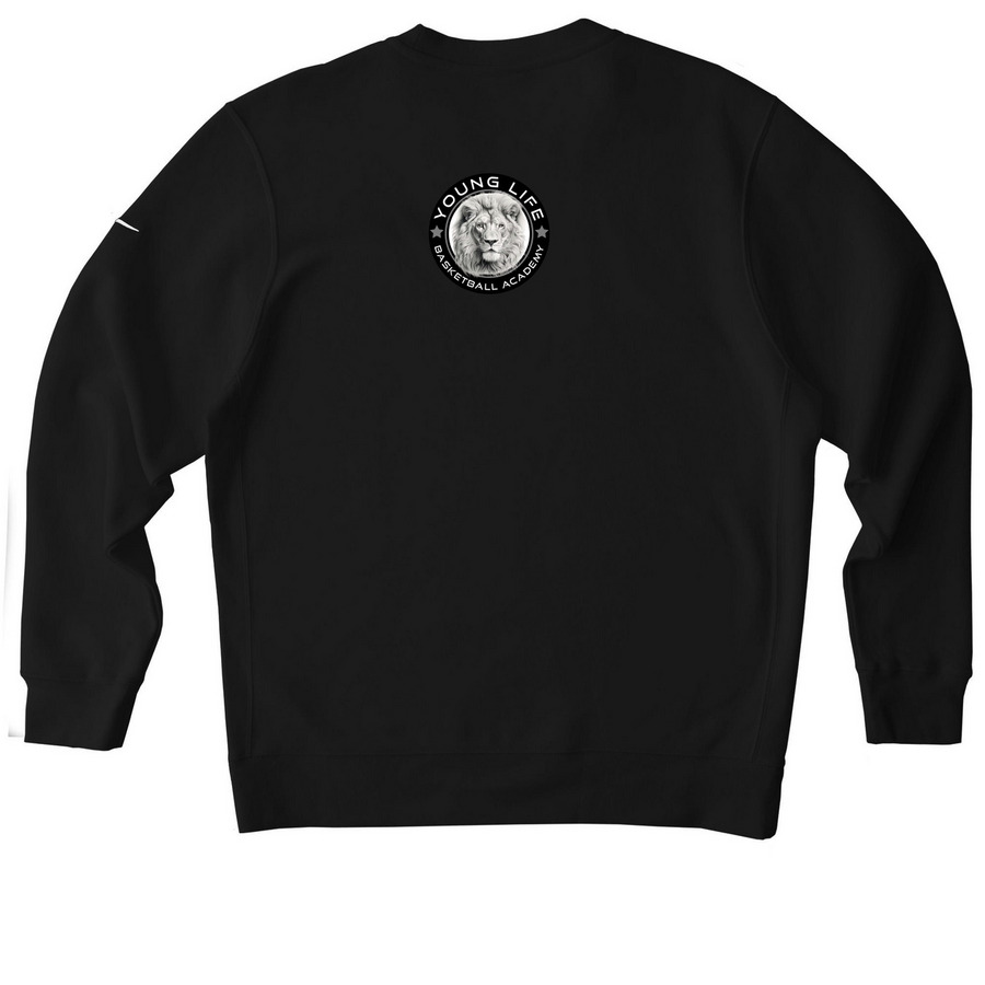 ALL THE SMOKE NIKE, a Black Nike Club Fleece Crewneck Sweatshirt (back-view)