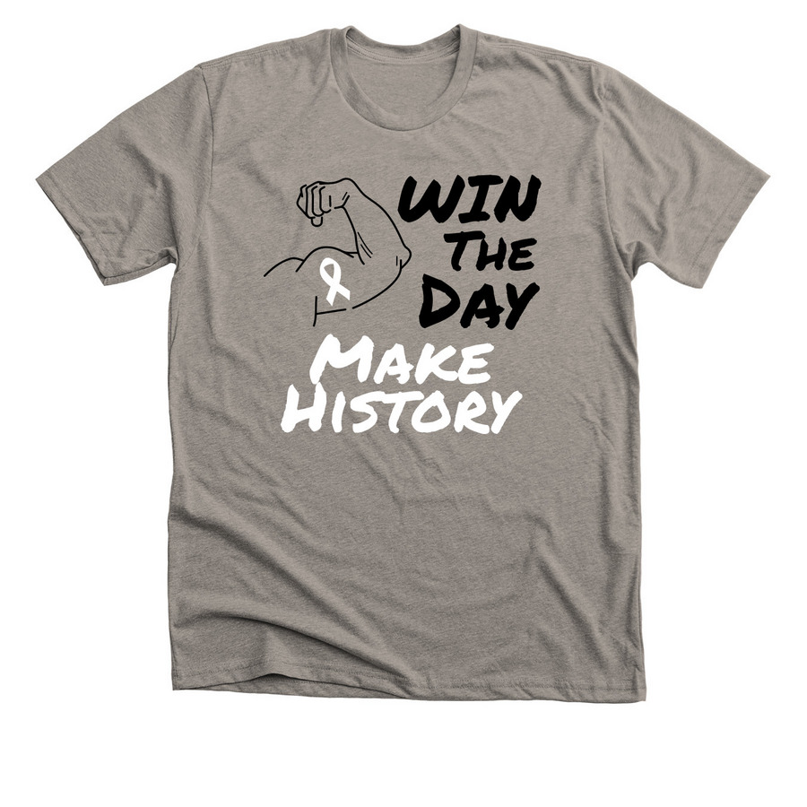 WIN The Day for a Lung Cancer Cure 2024, a Heather Stone Premium Unisex Tee