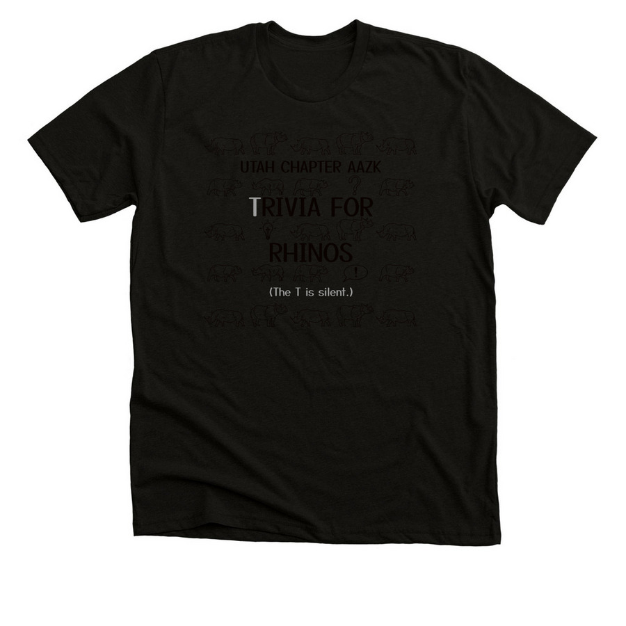 (T)Rivia for Rhinos, a Black Heather Premium Unisex Tee