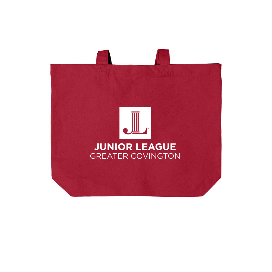 JLGC Go Tote, a Deep Red Cotton Canvas Tote Bag